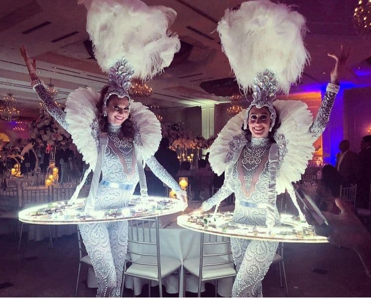 LED dessert table performer at a luxury Indian wedding at Addison Park in New Jersey