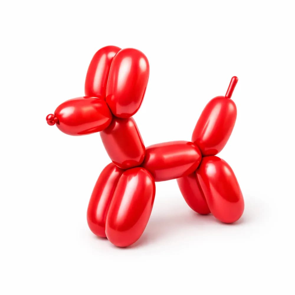 Balloon sculpture artist twisting wearable balloon art at an upscale event