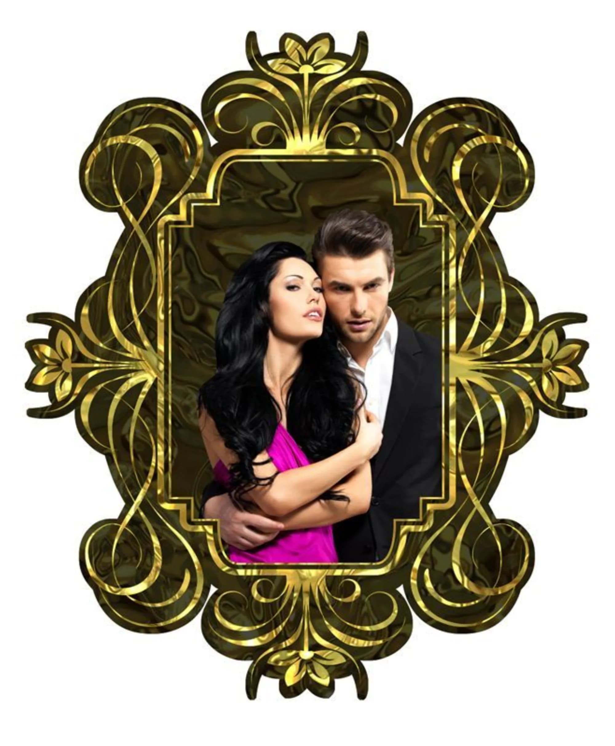 Gold ornate frame photo cling favor at an NYC celebration