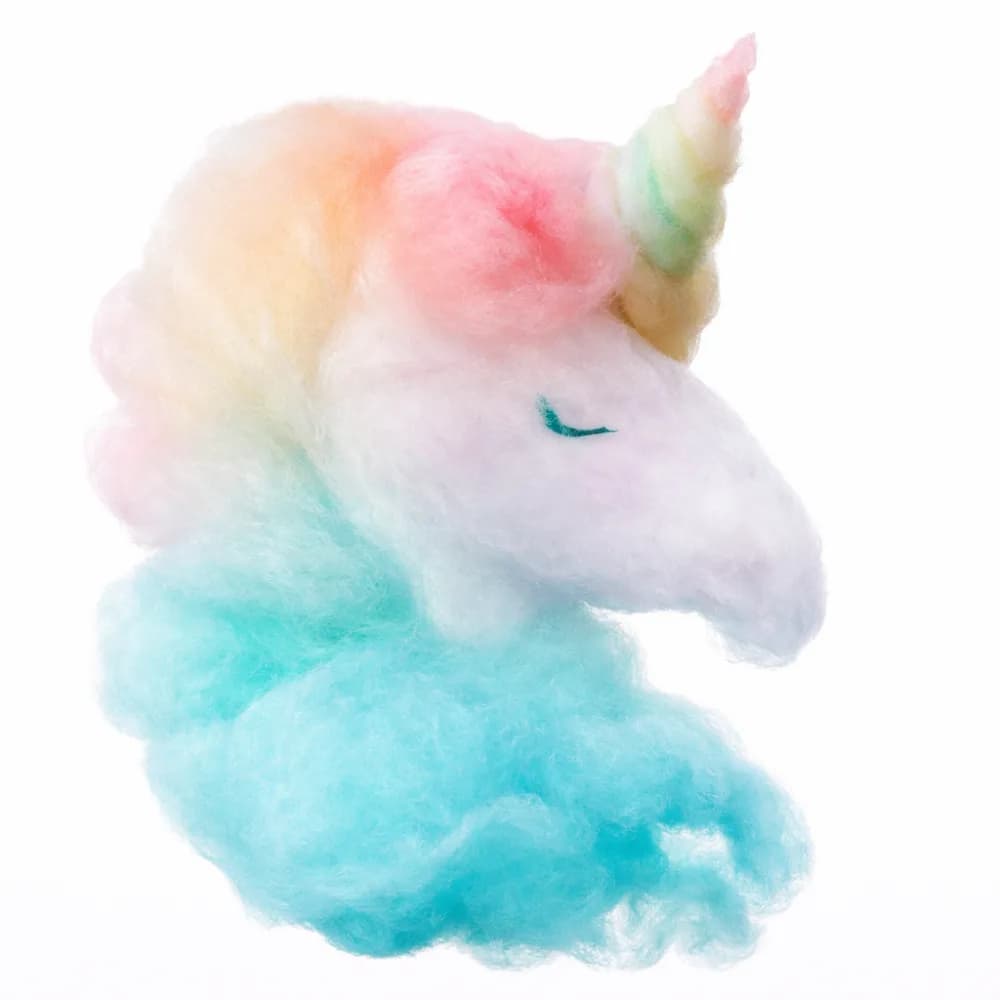 Cotton candy art station with spun sugar shaped into animals and themed designs