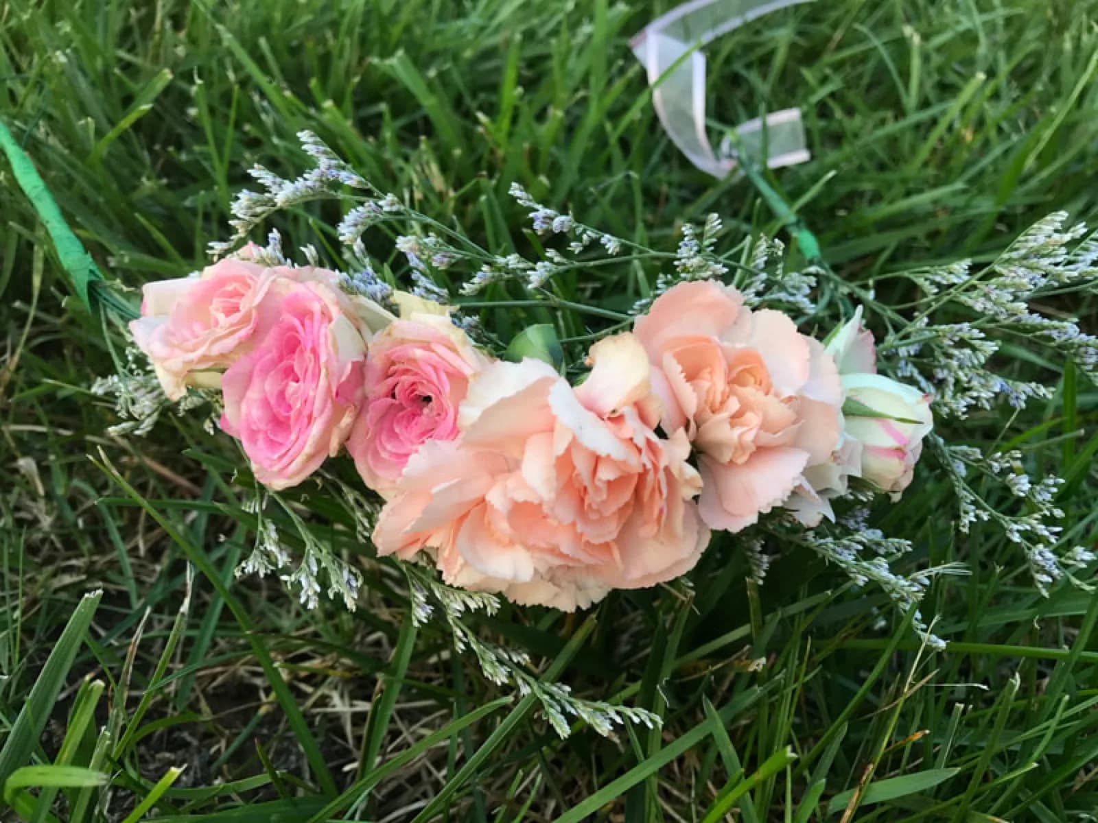 Finished silk flower crown in peach and pink tones, a wearable keepsake from the flower crown station