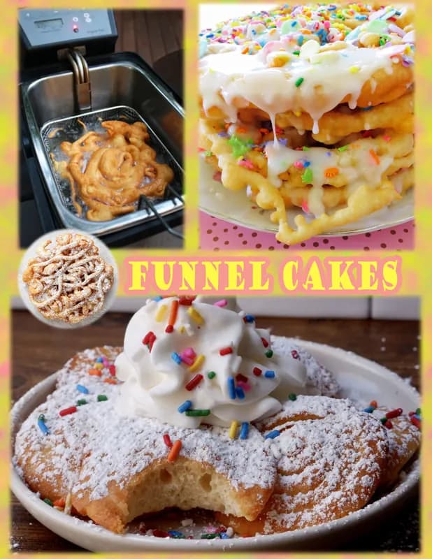Funnel Cakes station setup with an attendant at a Nicholson Events event