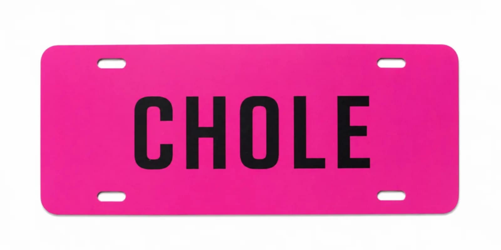 Pink personalized novelty license plate sign, a custom keepsake from the sign shop station