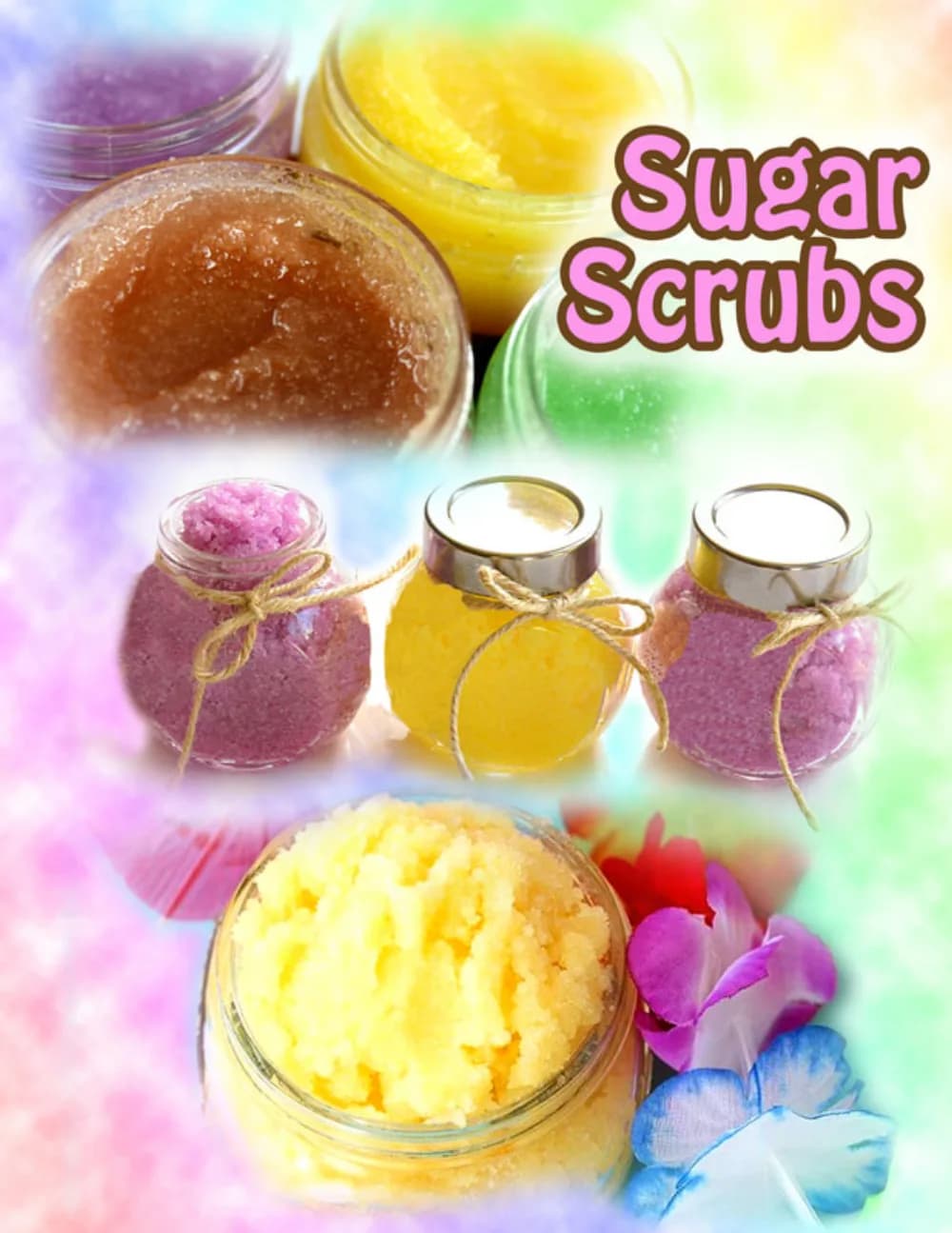 Guest mixing custom sugar and salt body scrubs with scents at a relaxing spa party wellness station
