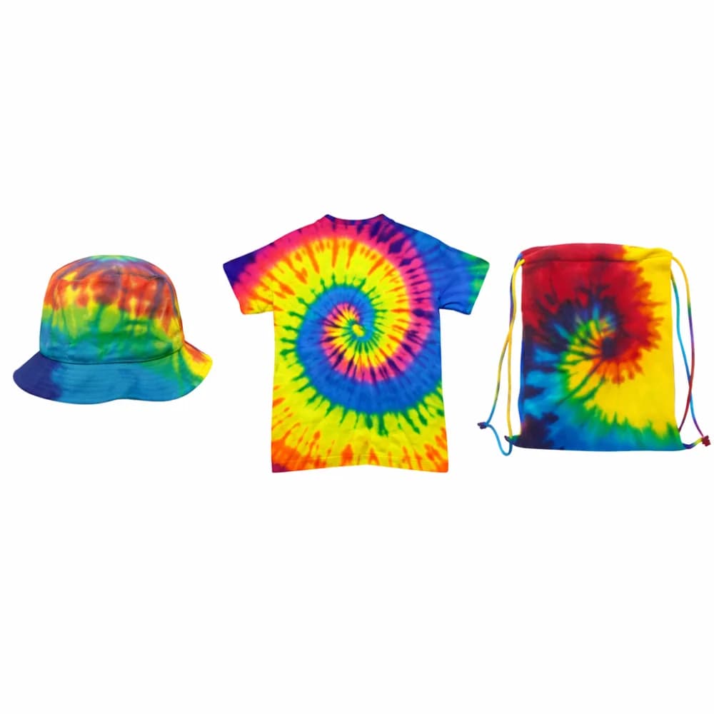 Tie dye station with custom dyed apparel at a party