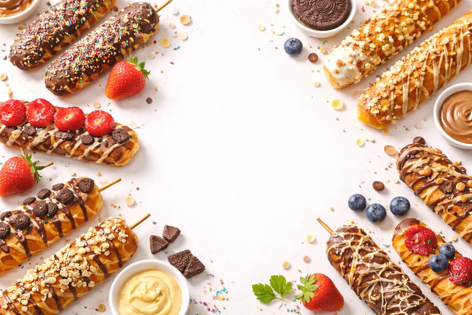 Guests at a Waffle Sticks station at a Nicholson Events celebration