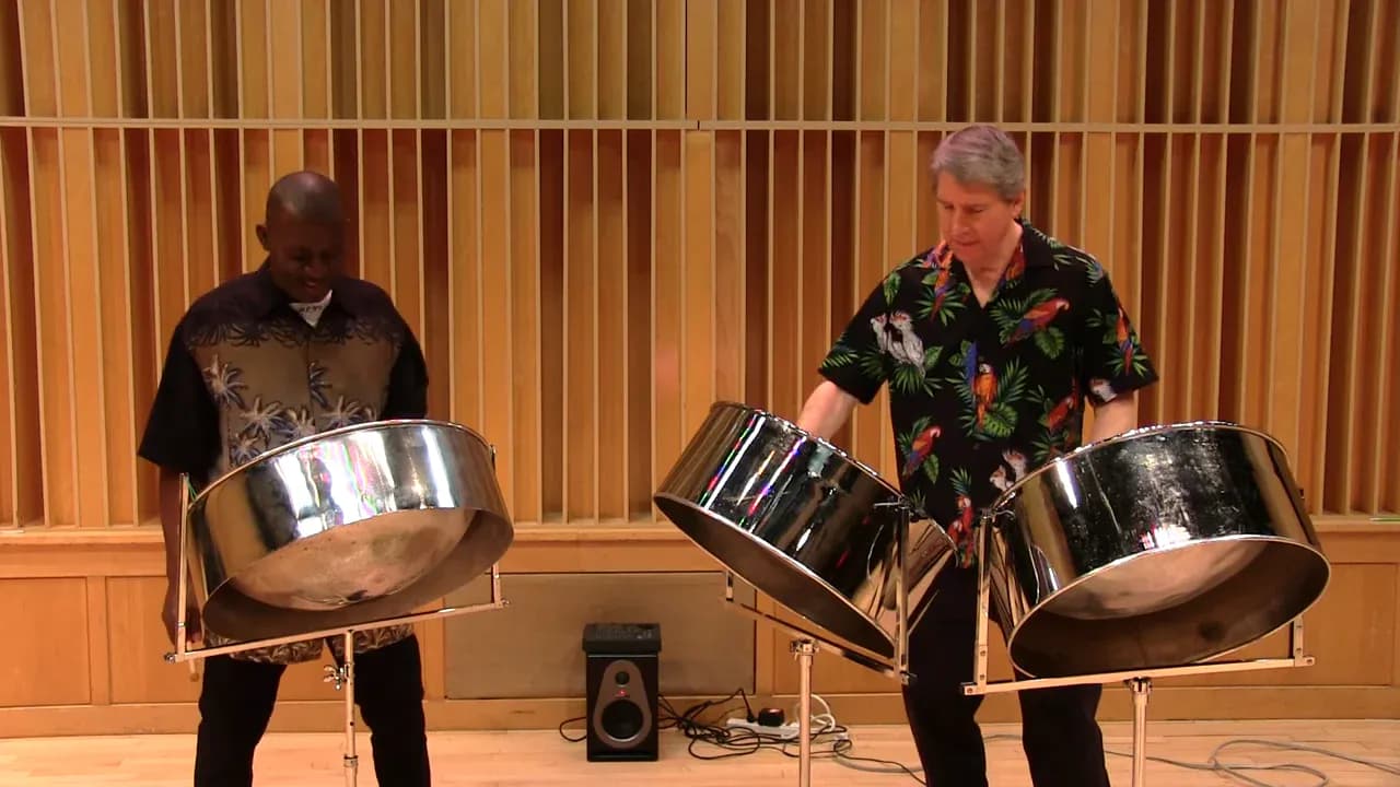Island Breeze steel pan duo performing One Love at a live event