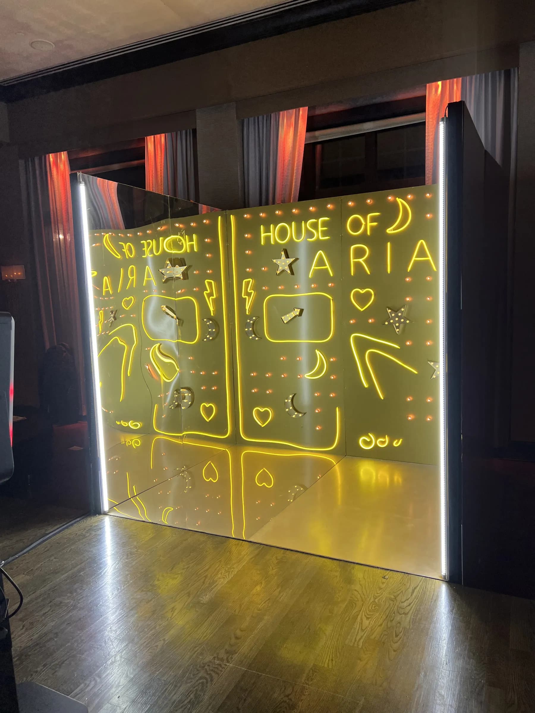 Gold Neon Room at a gala event in New York City