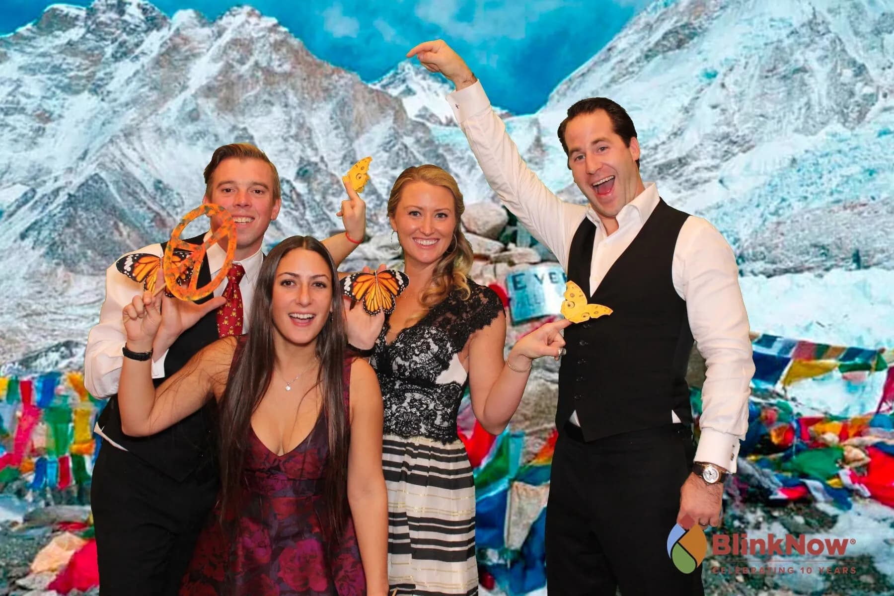 Photo booth setup with custom props at a charity gala event in the Hamptons
