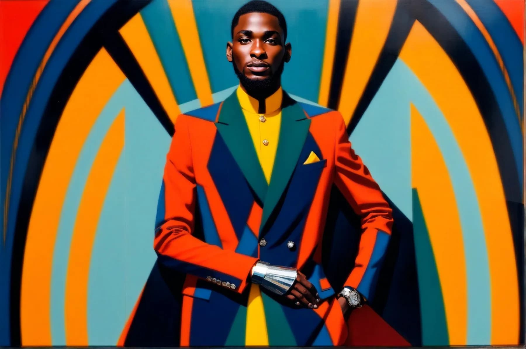 AI americana art portrait reimagine with bold graphic art style and vibrant colors