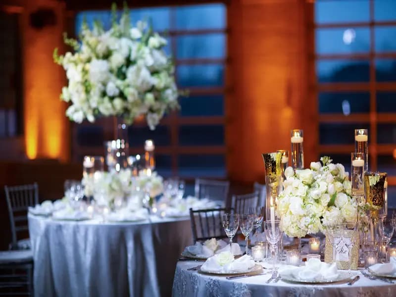 Wedding reception dance floor with custom uplighting at a Fairfield County venue in Connecticut