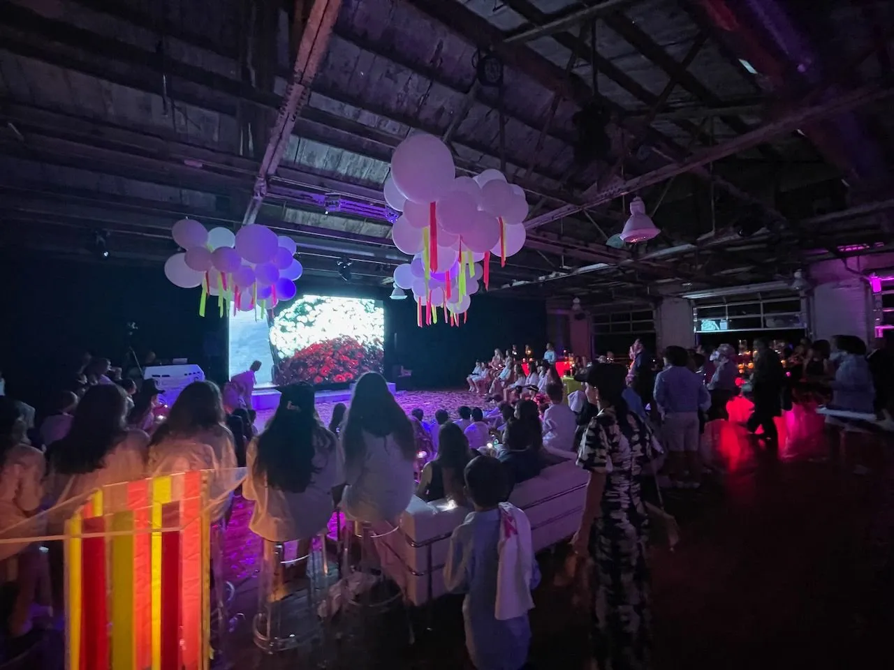 High-energy bar mitzvah dance party with color lighting at a Connecticut celebration by Nicholson Events